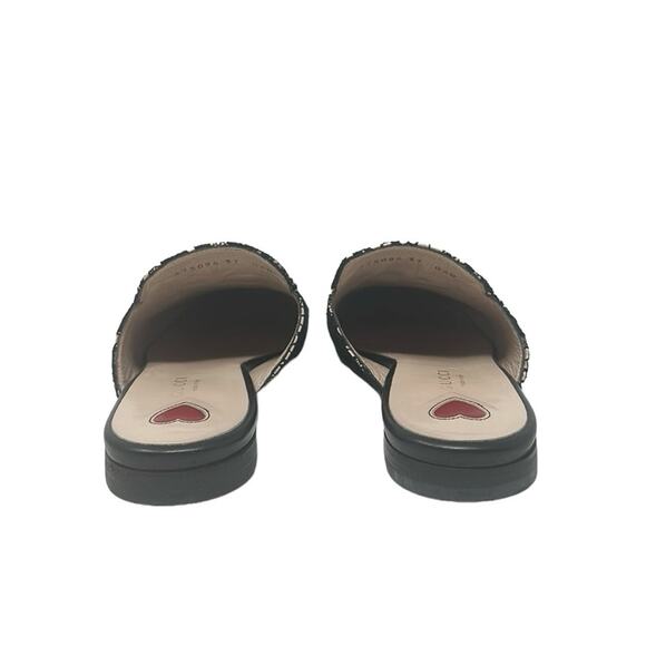 Gucci Princetown Horsebit Mules Leather Lace Overlay Black Tan Size 37 - Picture 4 of 9